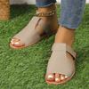 Fashion Ladies' New Summer Flat-bottomed Open-toed Slippers, Solid-color Fish-mouth Beach Cool Slippers