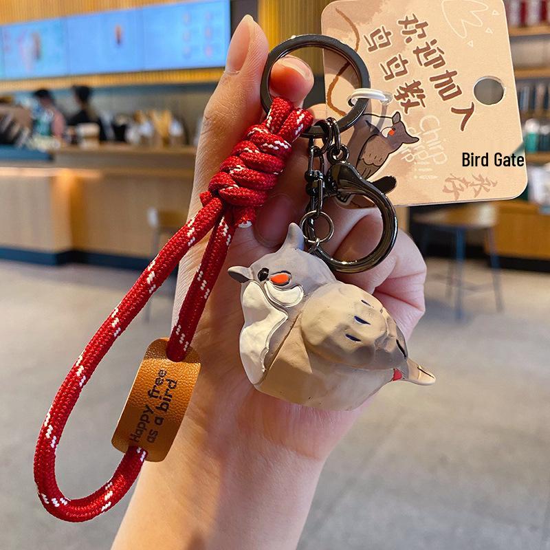 

Original Resin Wood Carving Style Bird Couple Keychain - Cute, Creative, and Exquisite Bag Pendant OPP Bag Packaging