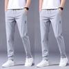 Summer new men's breathable elastic casual pants loose fashion comfortable trend straight sports long pants