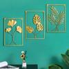 Metal Leaf Iron Wall Hanging Decor Palm Maple Leaves Plant Ginkgo Nordic Wall Pendant Mural Living Room Bedroom Home Decoration