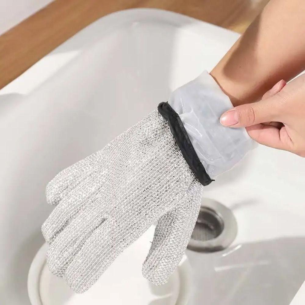 Household Cleaning Housework Cleaning Gloves Lengthened Steel Wire Ball Gloves