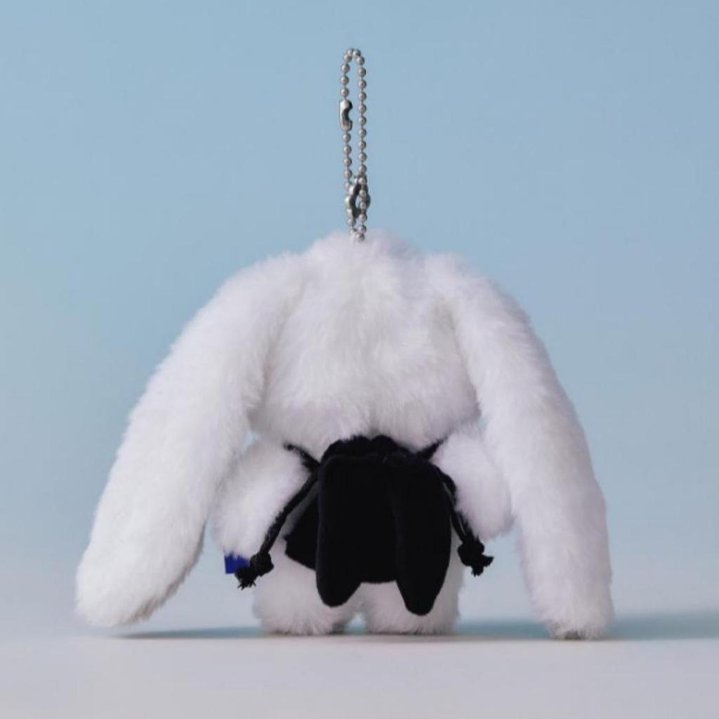 WHITE NewJeans X Collé Furry Bunny Plush Keyring – Adorable and Stylish Key Accessory