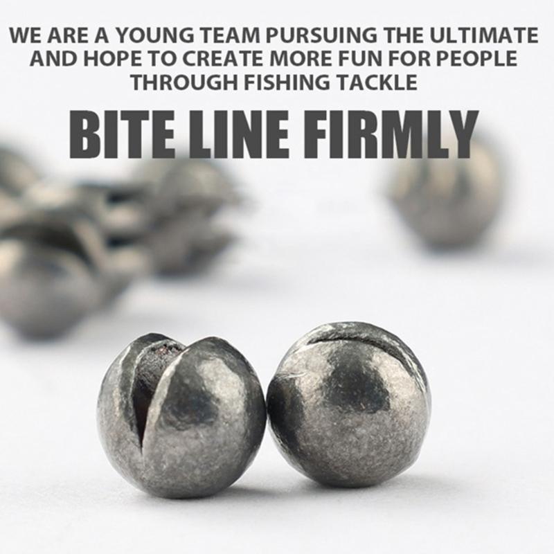 100pcs Fishing Weights Sinkers Fishing Tackle Accessories Open Mouth Design Weights Split Shot Fishing Sinkers 5 Sizes