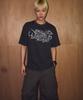 TRAVEL Calligraphy Pigment Short Sleeve T-Shirt Black Charcoal