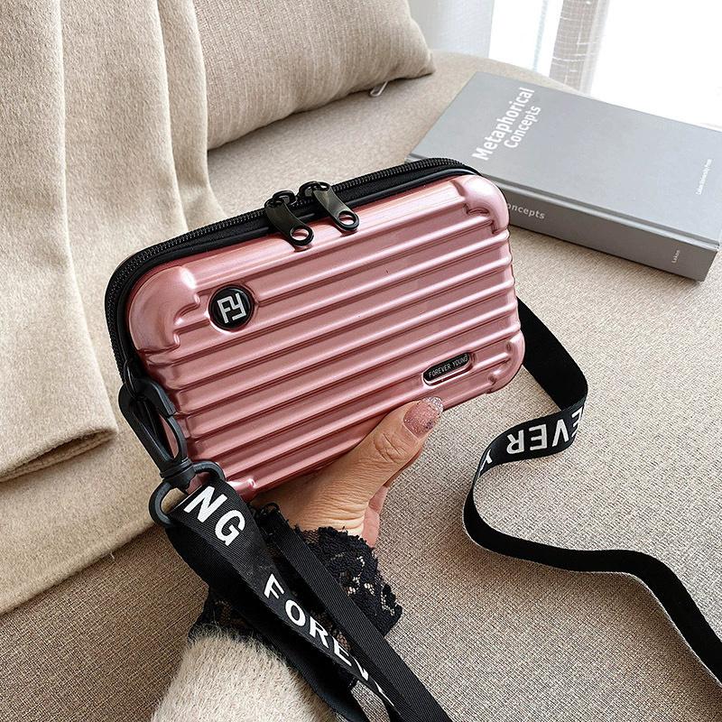 

Fashion Letter Print Strap Crossbody Bag for Women Casual Versatile Zipper Shoulder Bag Trendy All-Match Commute Bag Daily Use троянди рожеві кольору