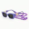 Fashionable Cat Eye Purple Chain Trendy Y2k Style Women's Sunglasses Suitable for Party Street Wear