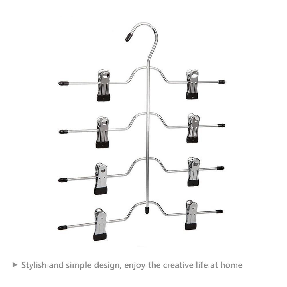 Space Saving Pants Hanger Skirt Clips Non Slip Trousers Rack Black