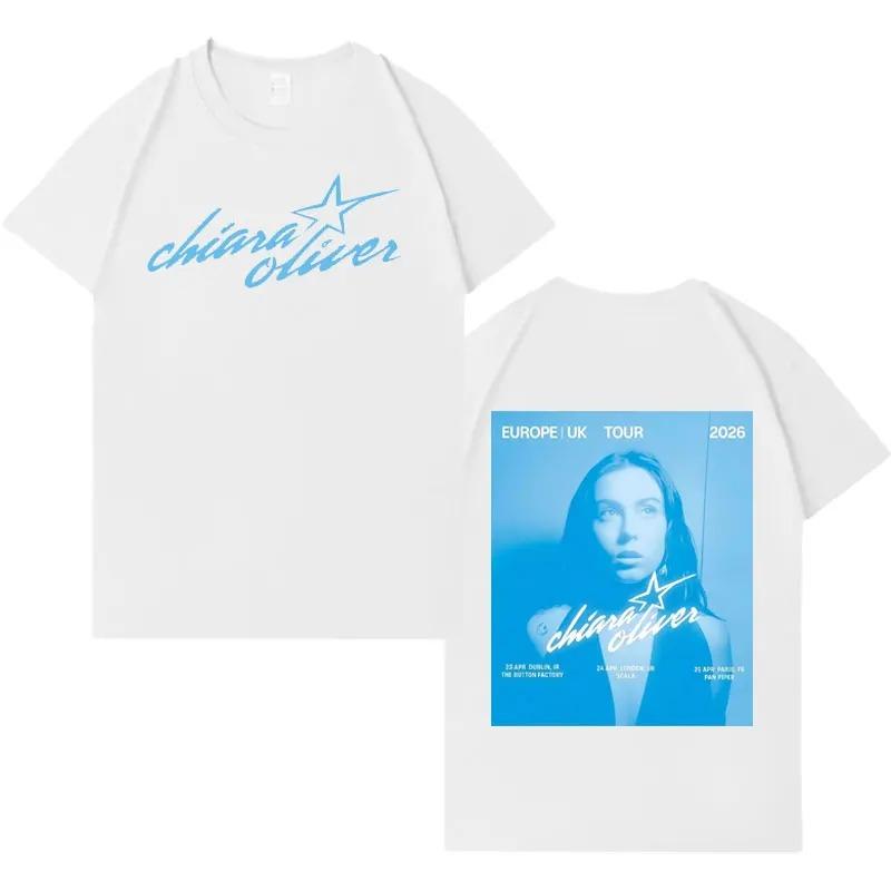 Koszulka Singer Chiara Oliver 2026 Gothic Tour Unisex Koszulka HipHop Casual Dekolt Okrągły Bawełna Wygodna Koszulka Unisex
