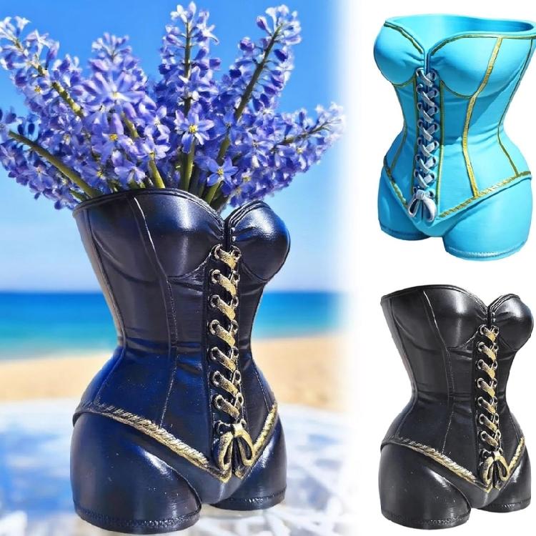 Fashionable 3D Printed Corset Shape Planter Modern Sculptural Design Flower Pot Vases For Living Space Plant Display