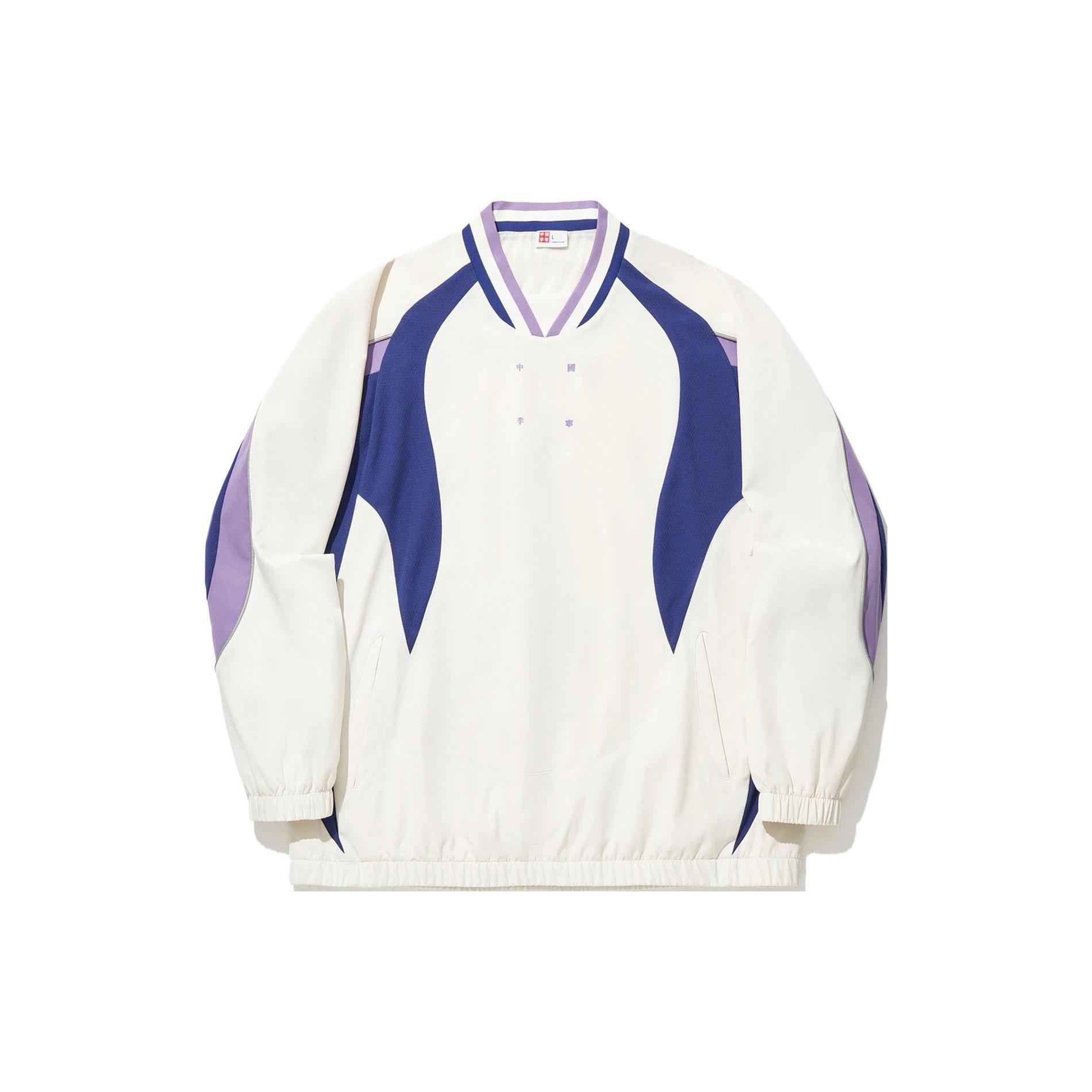 Li Ning Sweatshirt Men s Ecru Shadow Purple Blue ATLU035-1 L
