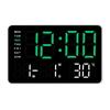10.5in Digital Wall Clock With Date, Temperature and Auto Daylight Savings Time Desk Decoration Color Option