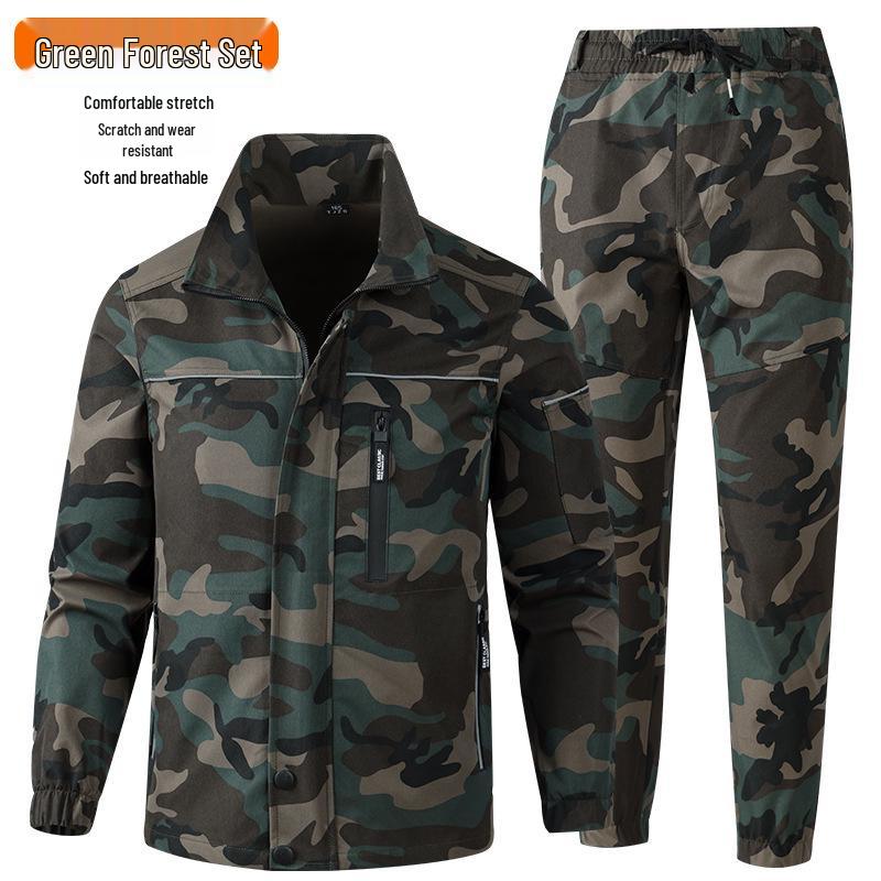 

Men s Wear-Resistant Camouflage Workwear Set for Spring and Autumn - Elastic and Durable for Outdoor Labor Protection 185 (160-180 lbs)