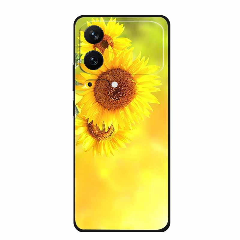 For Xiaomi 17 Pro 2025 Phone Case Fashion Flowers Black Silicone TPU Soft Coque For Xiaomi Mi 17 Pro Max Back Cover Case Shell