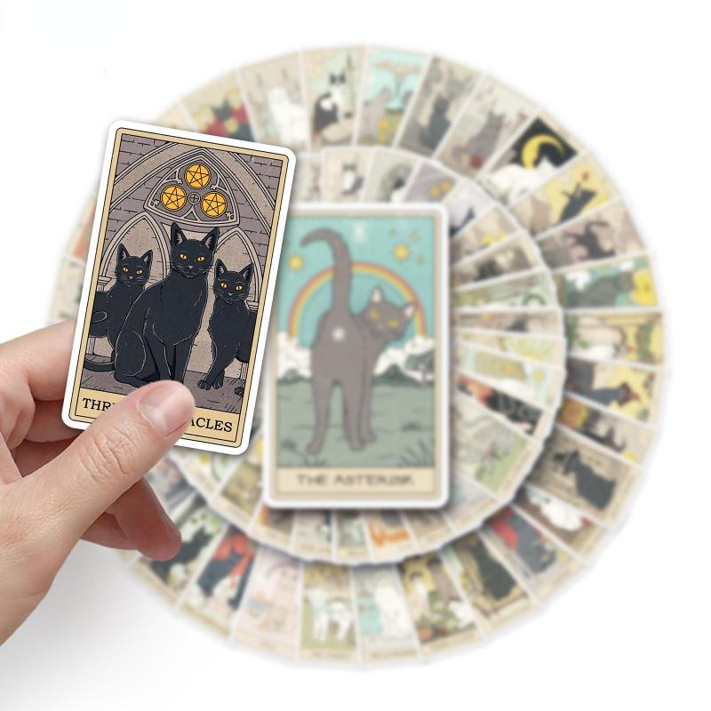 62PCS Cartoon Tarot Card Stickers Divination Aesthetic Car Skateboard Laptop Phone Graffiti Sticker Decal Kids DIY Toys