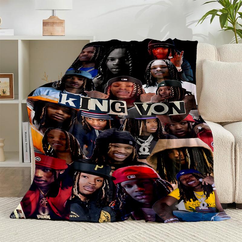 1PC King Of The Rapper Flannel Blanket Gift, Suitable for Both Men And Women, Soft Ideal for Beds And Sofa, Birthday Or Christmas Gift