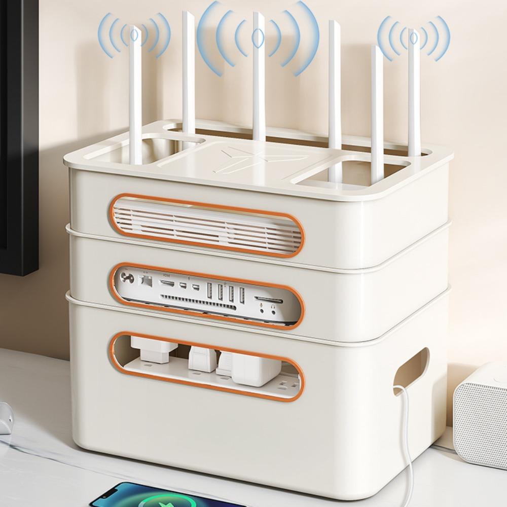 2/3/4-Tier Cable Management Box Ventilation Router Storage Box WiFi Box Holder  Living Room