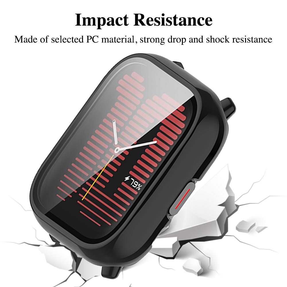 Glas+Hülle für Amazfit Active Gehärtetes Glas Displayschutzfolie & Harter PC Schutz-Bumper für Amazfit Active Zubehör