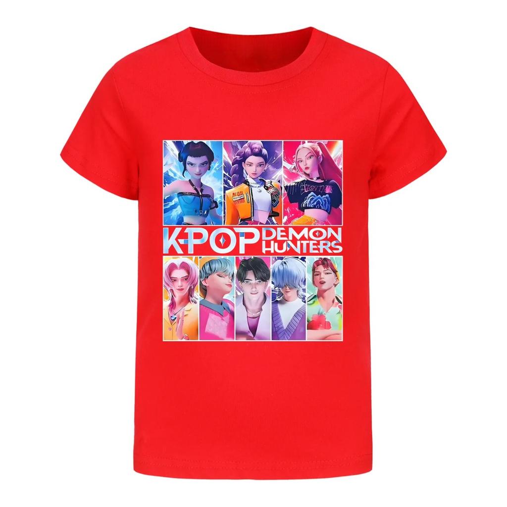 Sommer Harajuku Kpop Teufelsjäger Saja Aufdruck Weiche Baumwolle Herren Damen Sommermode Hip Hop T-Shirt Top
