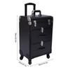 Rolling Makeup Train Case Black Salon Cart Cosmetic Trolley Travel Nail Art Storage Organizer for Face Painting Hairstylist