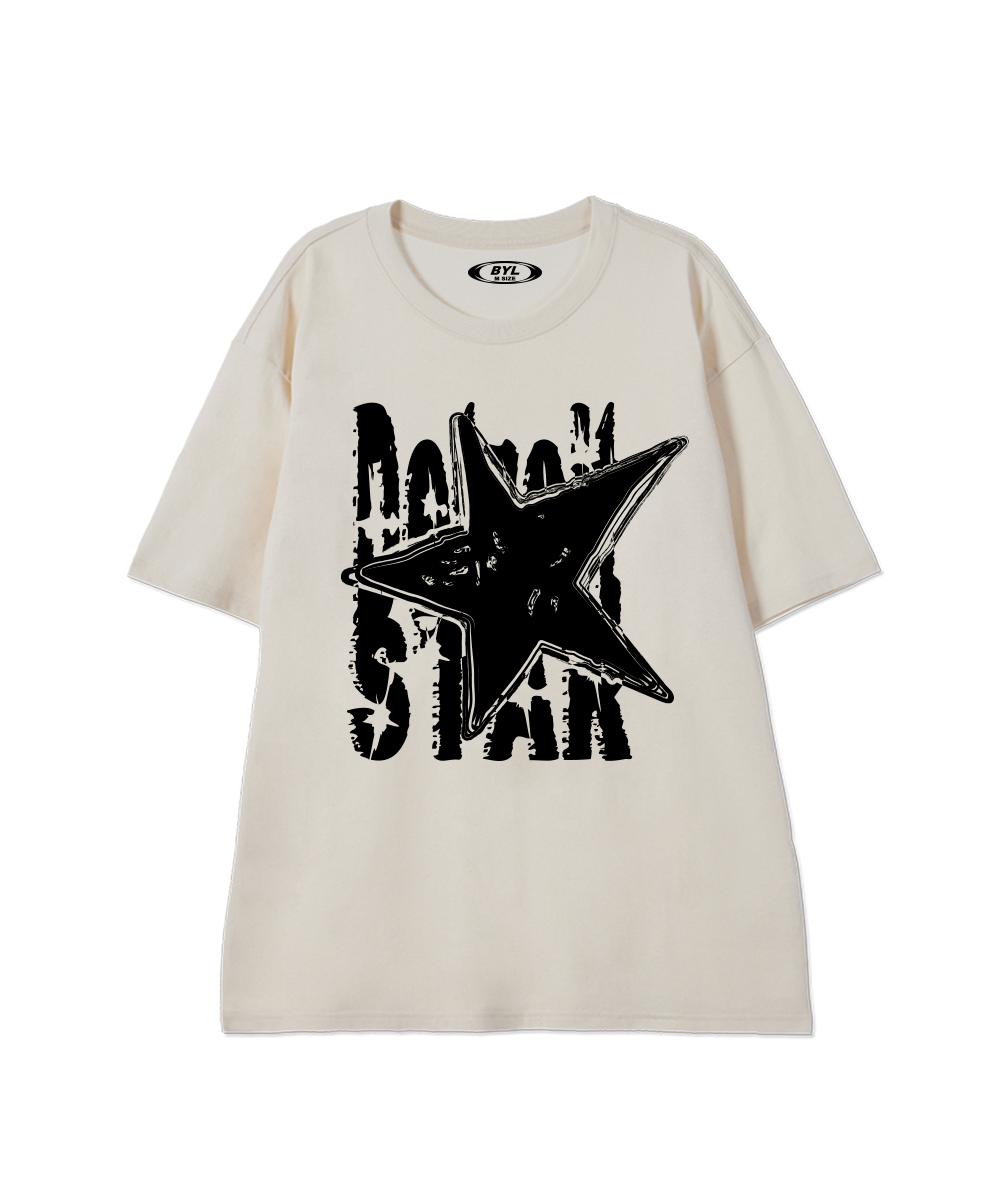 Biel Detroit Star Short Sleeve T-Shirt Cream Xl