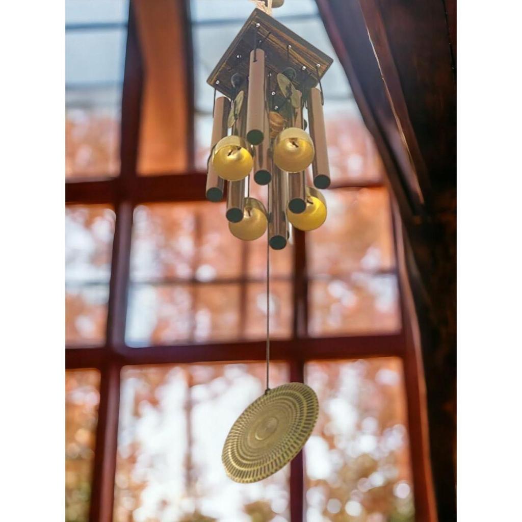 Imagens Decoração de Casa Itens Sinos de Vento para Casa (Sinos dourados, de tubo e pendurados)