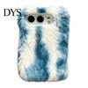 Non Bulky Phone Cover Plush Case for IPhoneDuo, Fuzzy Gradient Color with All Inclusive Protection Full Protection, Cute Shockproof Foldable
