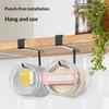 2Pcs Large Carbon Steel Lid Organizer Drill-Free Paper Towel Holder Carbon Steel Hanging Rack Space Saving