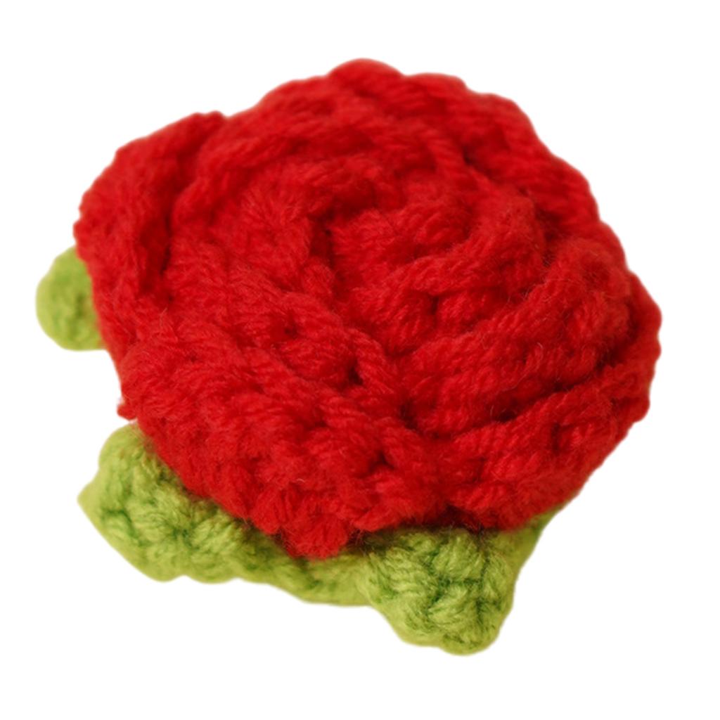 Knitted Flowers Smal Flowers Finished Handmade Flowers Artificial Flowers Crochet Flowers for Hair Clothes Decoration