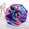Stitch,Lilo Themed folding umbrella, the best choice for gift giving, 8 ribs, casual, durable, lightweight and portable travel umbrella, sui