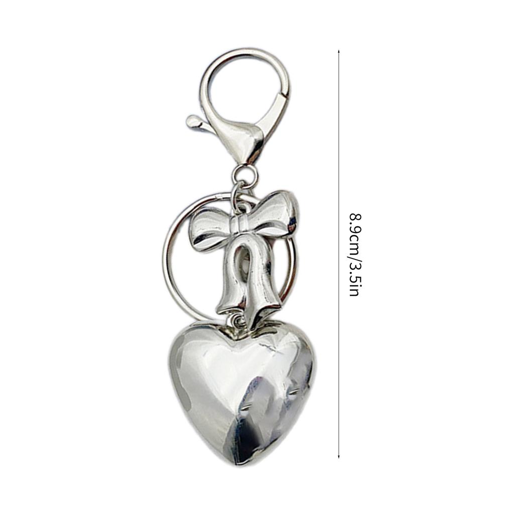 Attractive Heart shaped Keychain Pendant with Bowknot Fashionable Pendant with 3D Heart shaped for Bags and Keychains