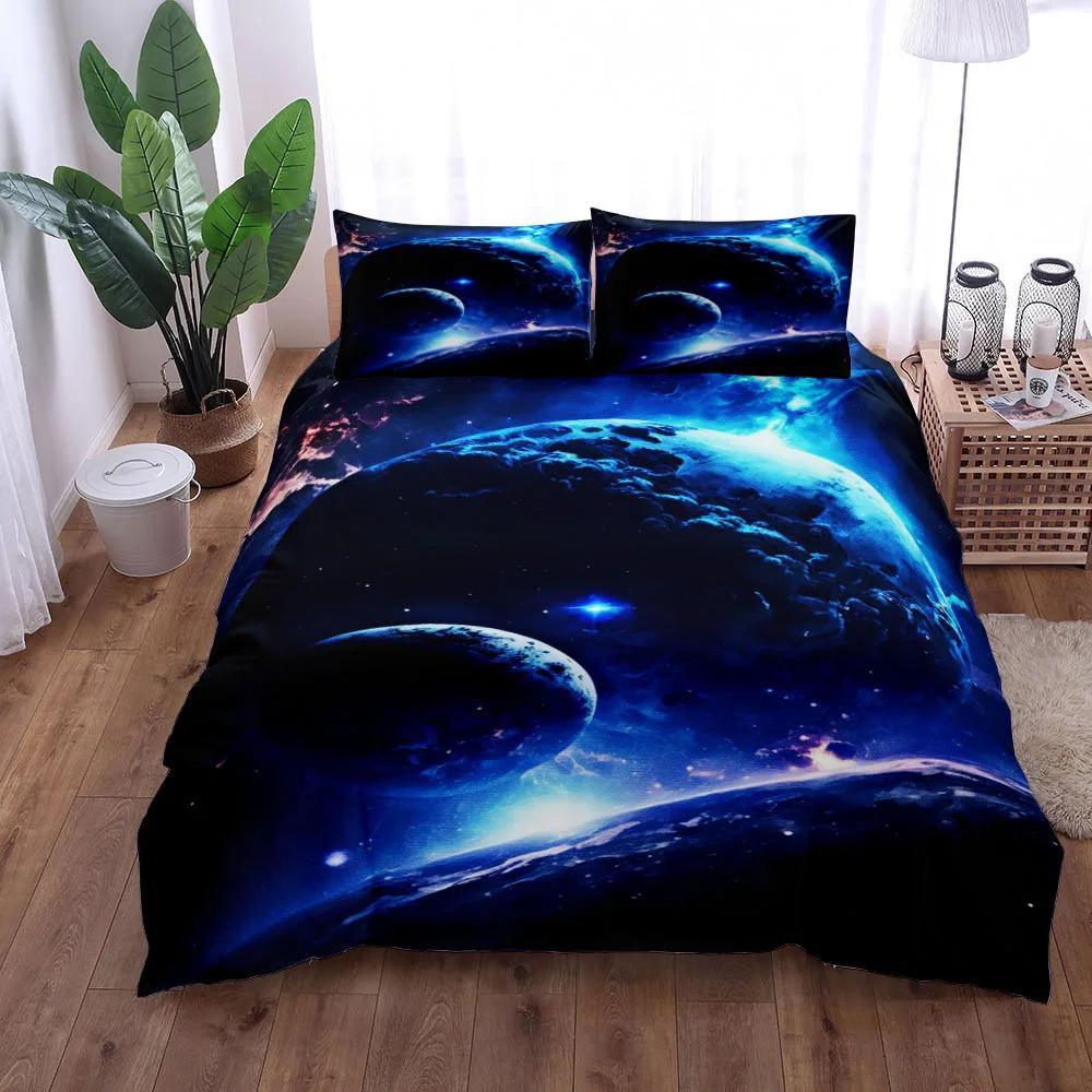 Abstract Space Nebula Duvet Cover Set UK Single Double Queen King  Full King Size Bed Linen Set