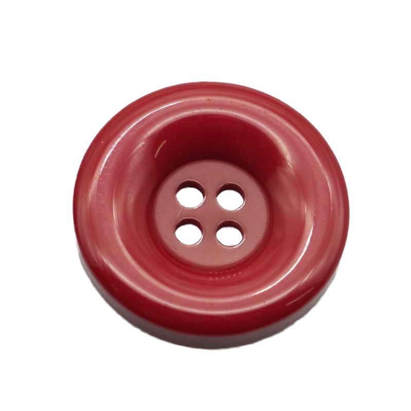 Red Wine Four-Hole Resin Button for Sweaters and Coats