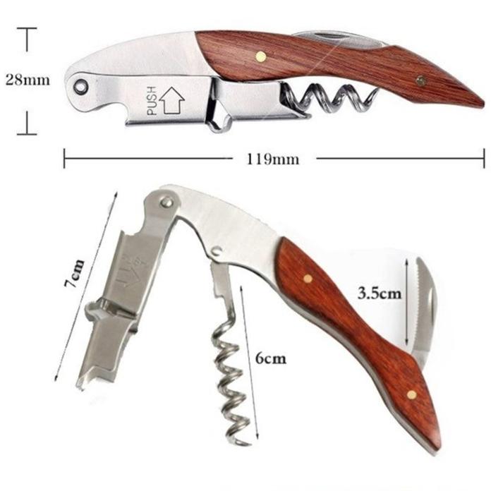 Bottle Opener Wine Corkscrew Professional Bottle Opener and Foil Cutter Stainless Steel Bottle Can Remover For Kitchen Tools