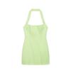 Summer Fashion Women's French Neck Straps Sexy Slim Small Plaid Short Dress