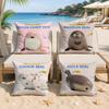 SSEALOOK Anime Cute Cushion Cover Silky Short Plush Invisible Zipper Dustproof Sofa Pillow Case For Home Decor