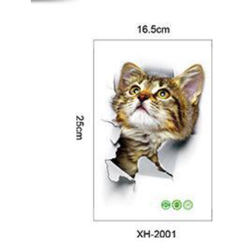 Various Cute Kitten Animal Cartoon Cat Wall Sticker 3D Vivid Baby Kid Room Bathroom Decors  Toilet Sticker