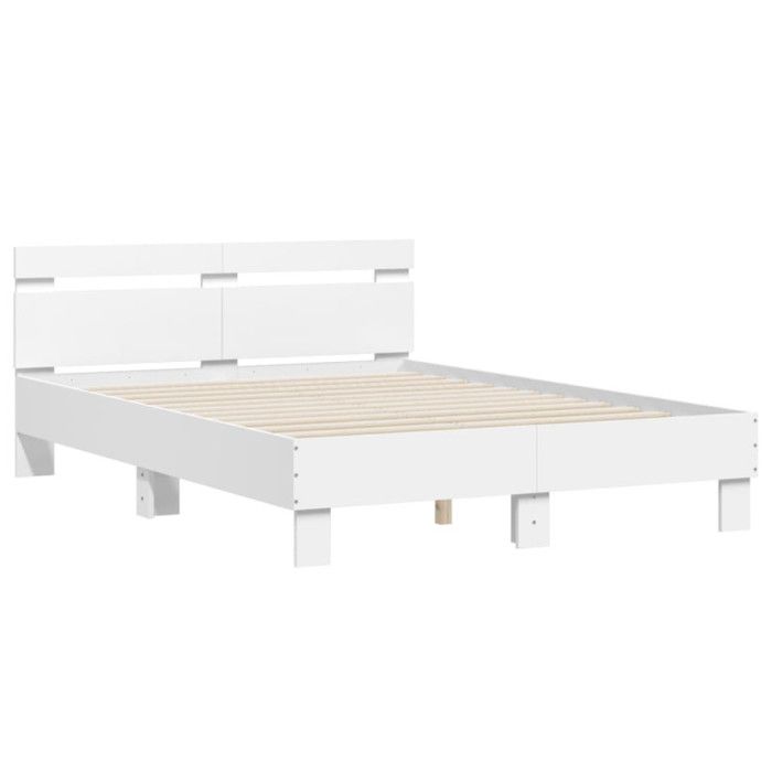 VidaXL Cadre de lit avec tête de lit blanc 120x190cm bois d'ingénierie 3207448