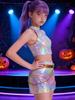 Kostým pro dívky Děti Hvězdy Vokální Rumi Cosplay Scénické oblečení Idol zpěváci Třídílná sada Trendový styl Halloweenská párty