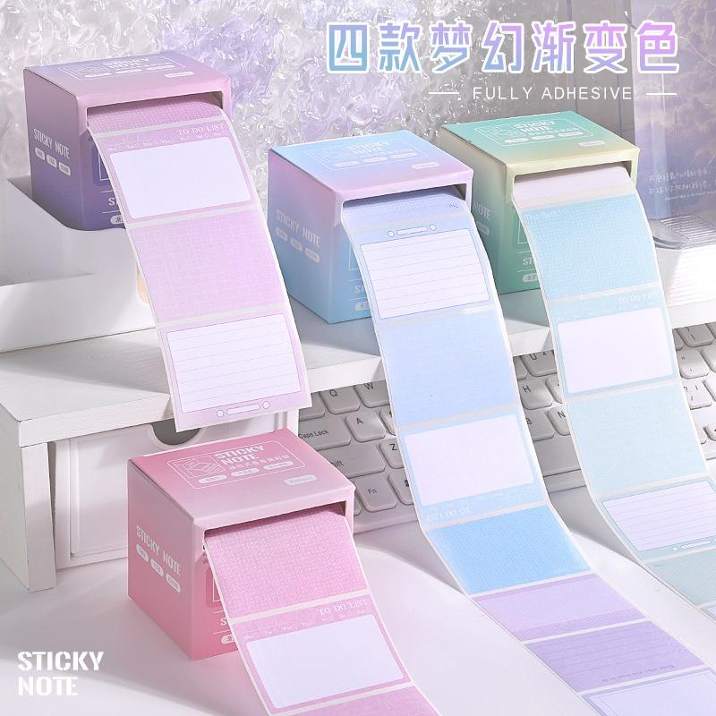 Gradient Color Pull Out Full Adhesive Sticky Notes Strong Viscosity For Student Office