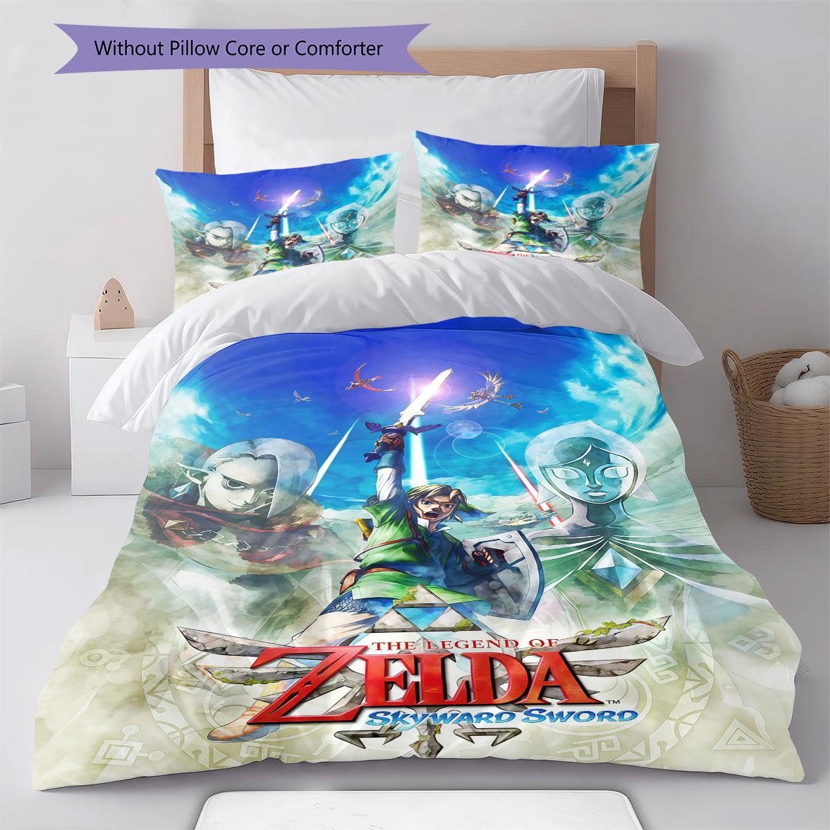 

Legend of Zelda Bedding Quilt Set Quilt Cover Pillowcase Home Decoration Birthday Gift (1 * duvet cover + 2 * pillowcase, without core) 135x200cm