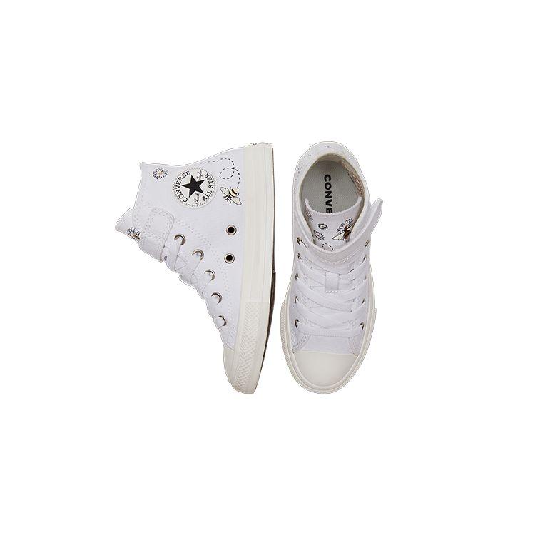 Converse Chuck Taylor All Star 1V Kids High Top Canvas Shoes White Black A01619C
