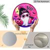 2D Flat, 1pc Round Aluminum Hanging Sign - Cute Pink BOO Decorative Signs, Halloween Holiday Party Metal Aluminum Plaque, Bar Porch Yard Living Room