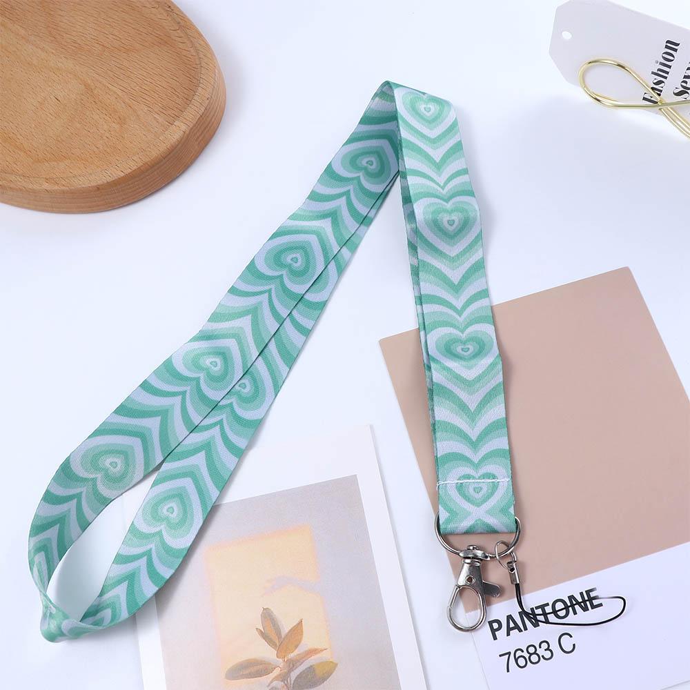 Webbings Ribbon Name Tag Holder Heart Lanyard Love Neck Strap Badge Holder ID Card Pass Hang Rope