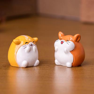 Figurines Miniatures Cute Hamster Resin Micro Landscape Ornaments For Home Decorations Room Decor DIY Gardening Accessories