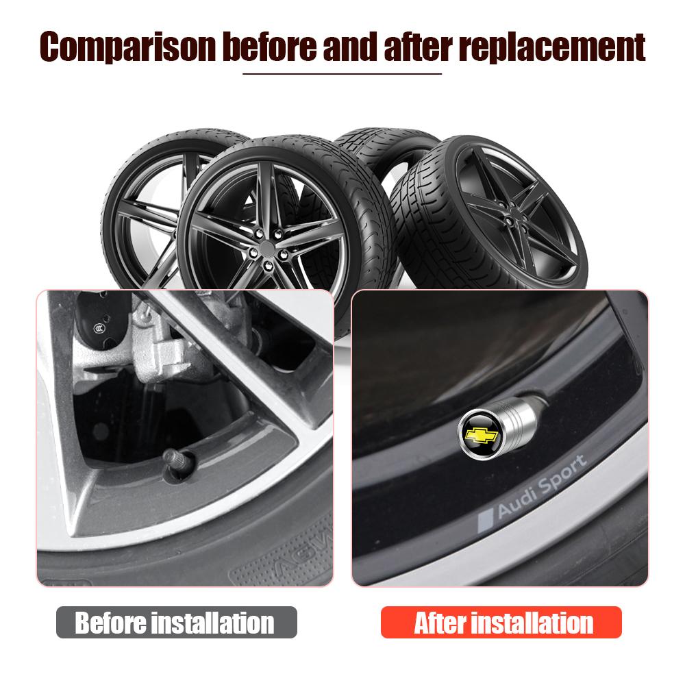 4pcs Car Metal Wheel Tire Valve Caps Cover For Chevrolet Cruze Spark Onix Captiva Sonic Spark Sail Aveo Aveo Trax Impala Camaro