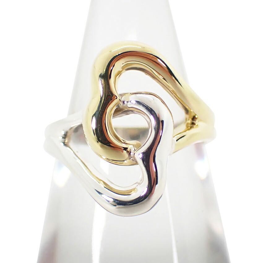 

[Pre-owned] TIFFANY 925/750 Double Heart Ring/Size 10/j9-5