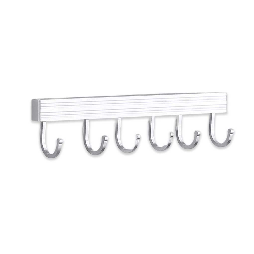 Wall Mounted Key Holder Household Indoor Towel Keys Hat Fixed Hanger Kitchen Bathroom Aluminum Multi-hook Hanging Rack