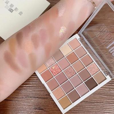 Schimmernde Glitzer-Lidschattenpalette mit Pailletten, Erdtöne, perlmuttartige, matte Textur, langanhaltendes Make-up, 25 Farben, 05, 1 Stück