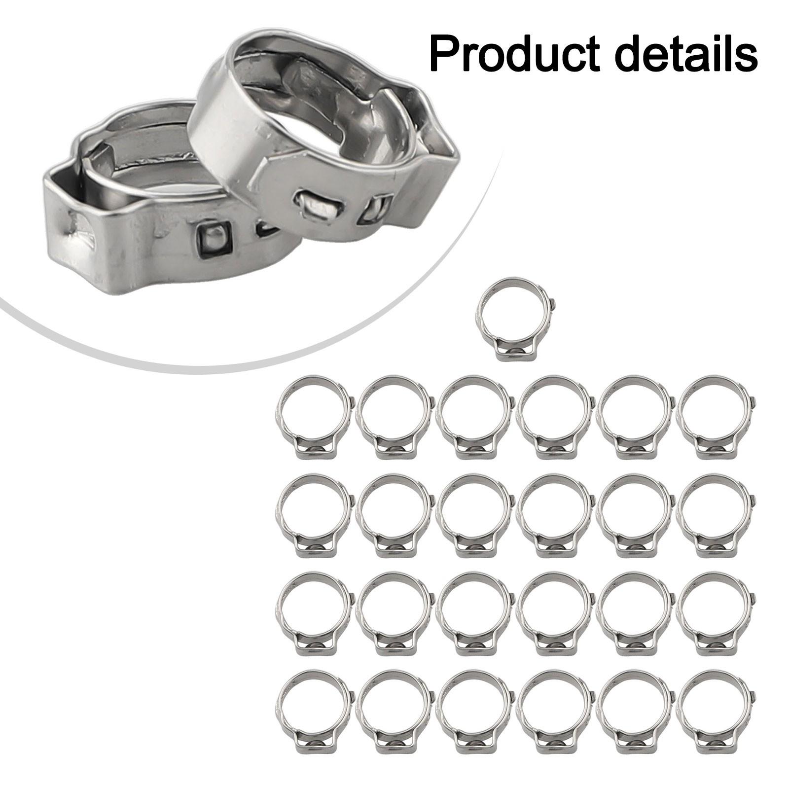 

Single Ear Stepless Stainless Steel Hose Clamps Various Hoses Stainless Steel 6.5MM