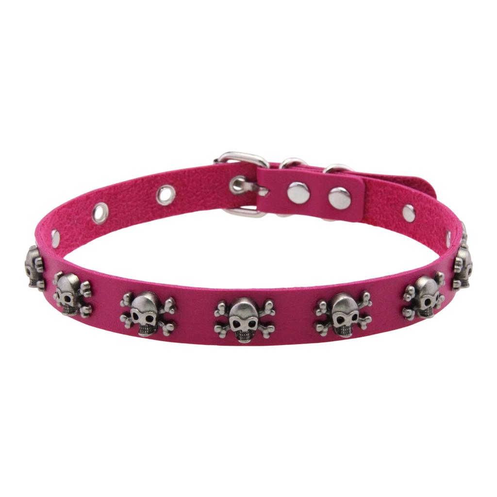 Adjustable Skull Pendant Necklace Punk Inspired Jewelry PU Leather Gothic Chain For Alternative Fashion Enthusiasts
